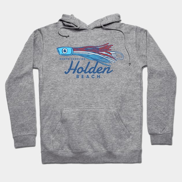 Holden Beach, North Carolina Patriotic Lure Hoodie by Contentarama